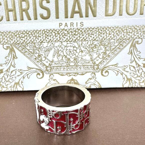 DIOR RING Trotter maroon red and silver. Excellent! U.S. size 6.625 (6 5/8) - Picture 6 of 9